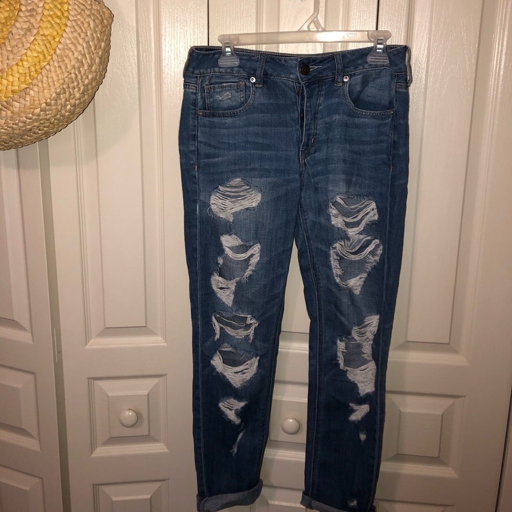 Distressed Tom girl jeans